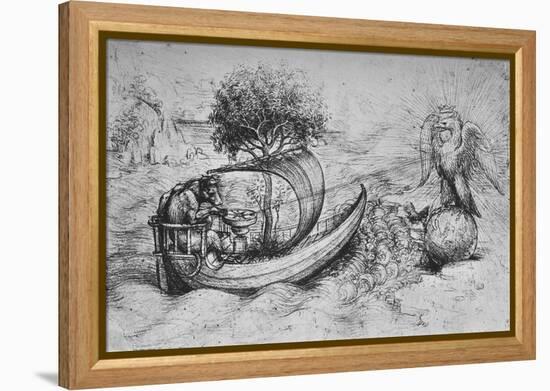 'Allegory: A Crowned Eagle Standing on a Globe and a Wolf Steering a Boat', c1480 (1945)-Leonardo Da Vinci-Framed Premier Image Canvas