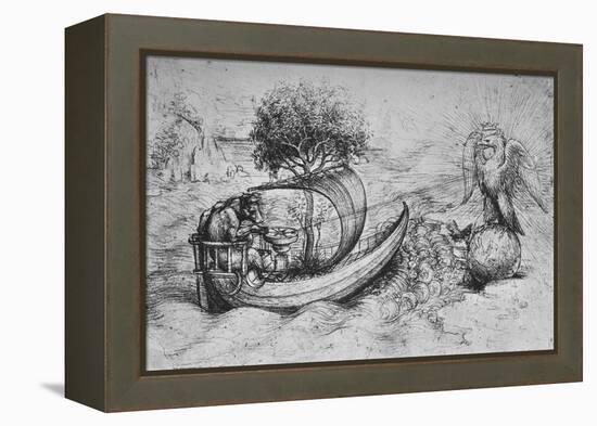 'Allegory: A Crowned Eagle Standing on a Globe and a Wolf Steering a Boat', c1480 (1945)-Leonardo Da Vinci-Framed Premier Image Canvas