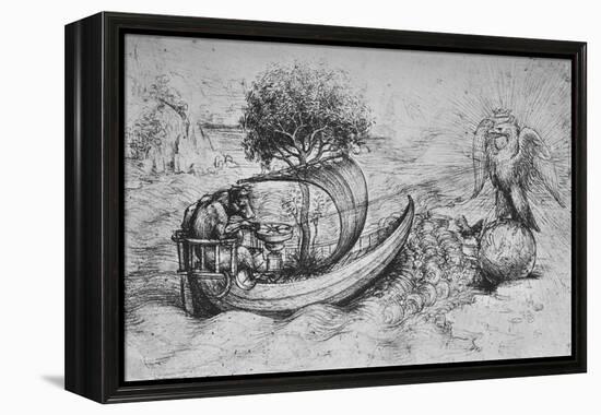 'Allegory: A Crowned Eagle Standing on a Globe and a Wolf Steering a Boat', c1480 (1945)-Leonardo Da Vinci-Framed Premier Image Canvas