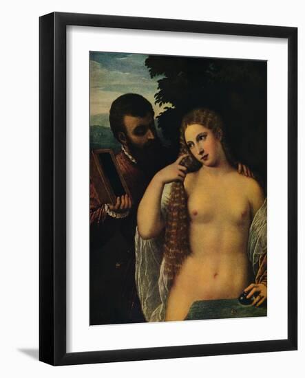 'Allegory (Alfonso d'Este and Laura Dianti?)', 16th century-Titian-Framed Giclee Print