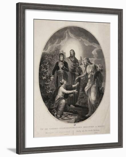 Allegory, Bonaparte Bringing Peace to the Netherlands in 1800-null-Framed Giclee Print