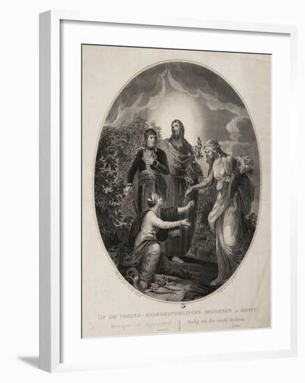 Allegory, Bonaparte Bringing Peace to the Netherlands in 1800-null-Framed Giclee Print