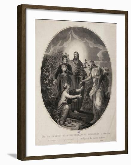 Allegory, Bonaparte Bringing Peace to the Netherlands in 1800-null-Framed Giclee Print
