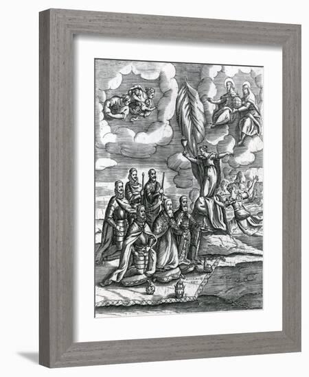 Allegory of a League of Pope Pius V (1504-72) with Catholic Princes, C.1570-71-null-Framed Giclee Print