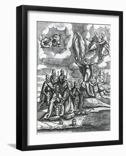 Allegory of a League of Pope Pius V (1504-72) with Catholic Princes, C.1570-71-null-Framed Giclee Print