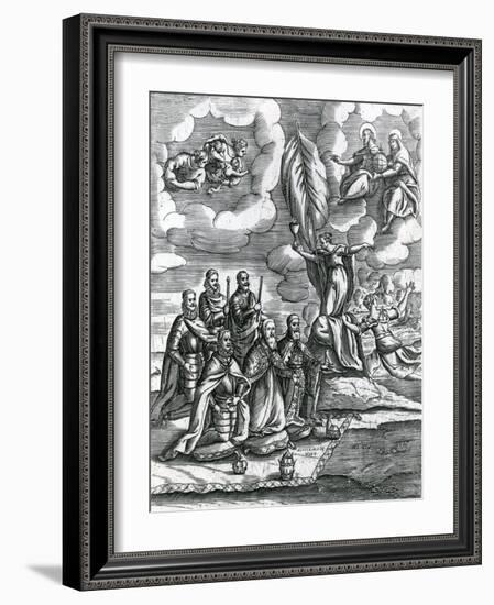 Allegory of a League of Pope Pius V (1504-72) with Catholic Princes, C.1570-71-null-Framed Giclee Print