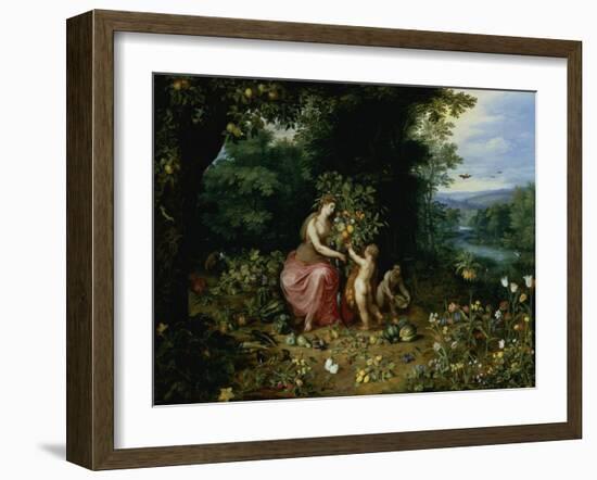 Allegory of Abundance-Jan Brueghel the Younger-Framed Giclee Print