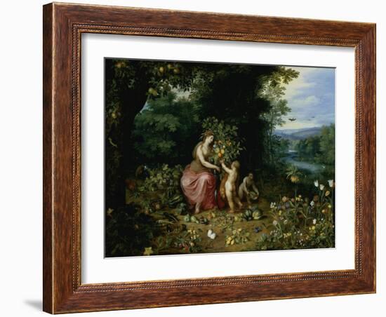 Allegory of Abundance-Jan Brueghel the Younger-Framed Giclee Print