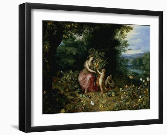 Allegory of Abundance-Jan Brueghel the Younger-Framed Giclee Print