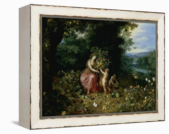 Allegory of Abundance-Jan Brueghel the Younger-Framed Premier Image Canvas