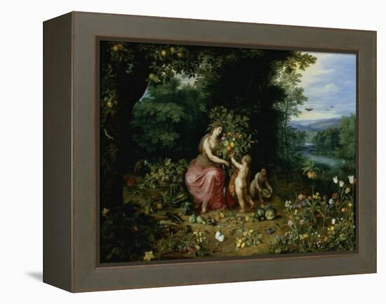 Allegory of Abundance-Jan Brueghel the Younger-Framed Premier Image Canvas