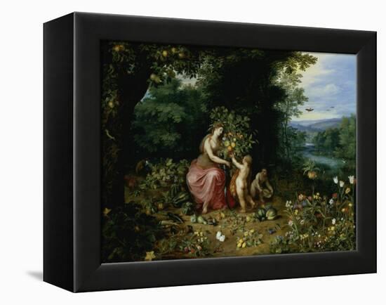 Allegory of Abundance-Jan Brueghel the Younger-Framed Premier Image Canvas