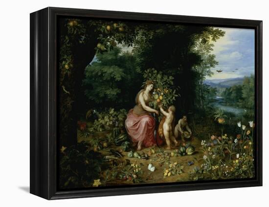 Allegory of Abundance-Jan Brueghel the Younger-Framed Premier Image Canvas