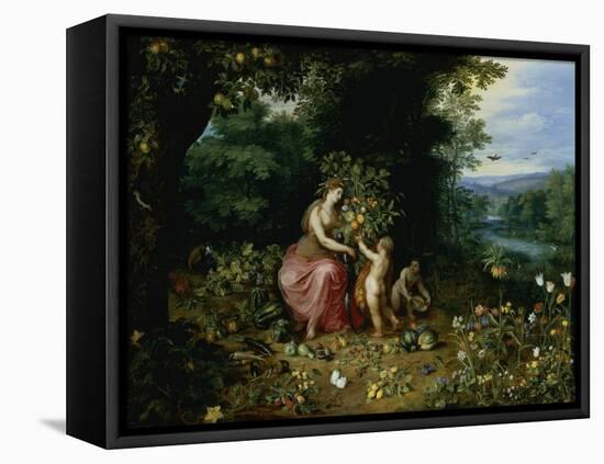 Allegory of Abundance-Jan Brueghel the Younger-Framed Premier Image Canvas