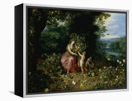 Allegory of Abundance-Jan Brueghel the Younger-Framed Premier Image Canvas