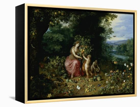 Allegory of Abundance-Jan Brueghel the Younger-Framed Premier Image Canvas