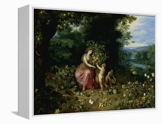 Allegory of Abundance-Jan Brueghel the Younger-Framed Premier Image Canvas