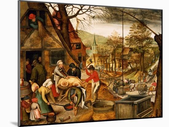 Allegory of Autumn-Pieter Brueghel the Younger-Mounted Giclee Print