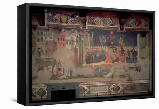 Allegory of Bad Government, 1388-40-Ambrogio Lorenzetti-Framed Premier Image Canvas