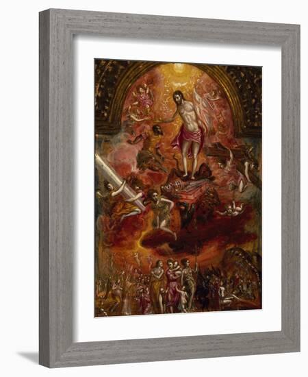 Allegory of Christian Knight, Back of Portable Altar-El Greco-Framed Giclee Print