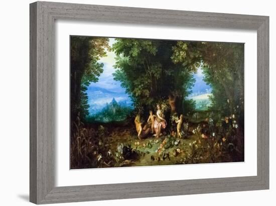 Allegory of Earth, Ca. 1611, (Painting)-Jan the Elder Brueghel-Framed Giclee Print