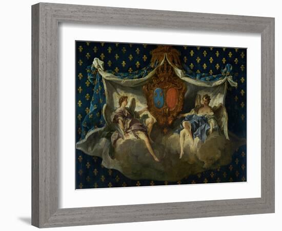 Allegory of France and Navarra, 1740, Cartoon for a Tapestry-Francois Boucher-Framed Giclee Print