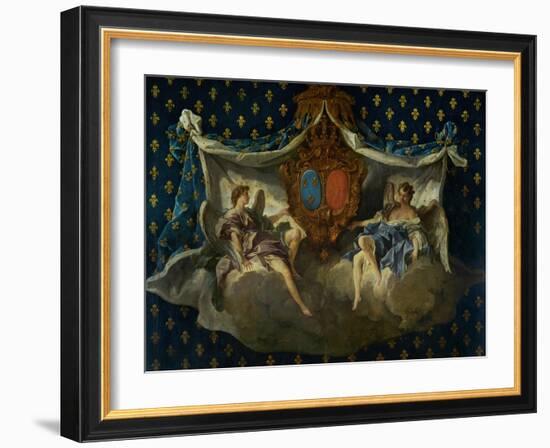 Allegory of France and Navarra, 1740, Cartoon for a Tapestry-Francois Boucher-Framed Giclee Print