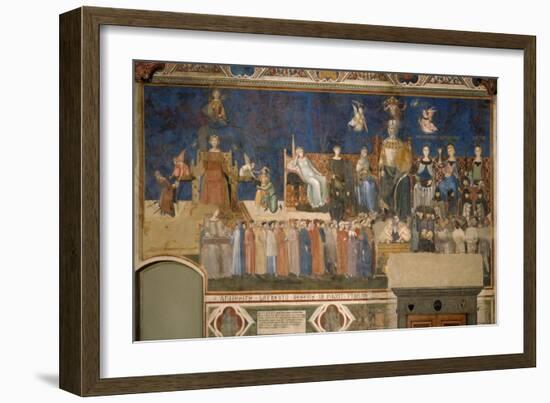 Allegory of Good Government, 1338-1339-Ambrogio Lorenzetti-Framed Giclee Print