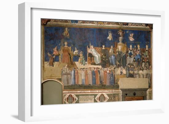 Allegory of Good Government, 1338-1339-Ambrogio Lorenzetti-Framed Giclee Print