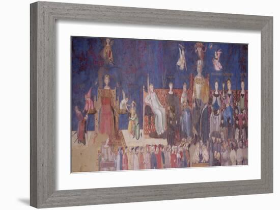 Allegory of Good Government, 1338-40-Ambrogio Lorenzetti-Framed Giclee Print