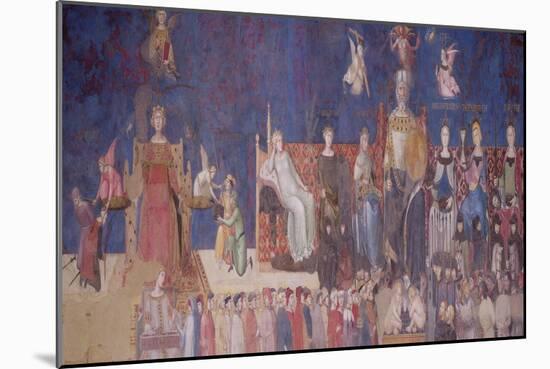 Allegory of Good Government, 1338-40-Ambrogio Lorenzetti-Mounted Giclee Print