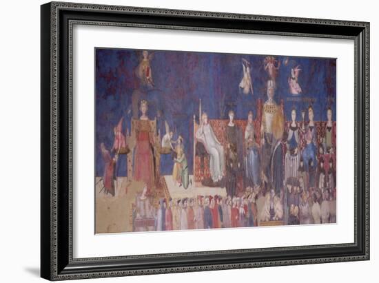 Allegory of Good Government, 1338-40-Ambrogio Lorenzetti-Framed Giclee Print