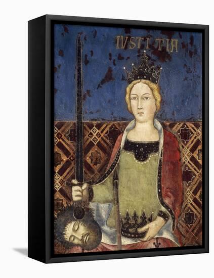 Allegory of Good Government, Justice-Ambrogio Lorenzetti-Framed Premier Image Canvas