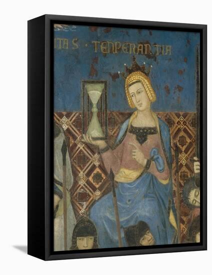 Allegory of Good Government, Temperance-Ambrogio Lorenzetti-Framed Premier Image Canvas