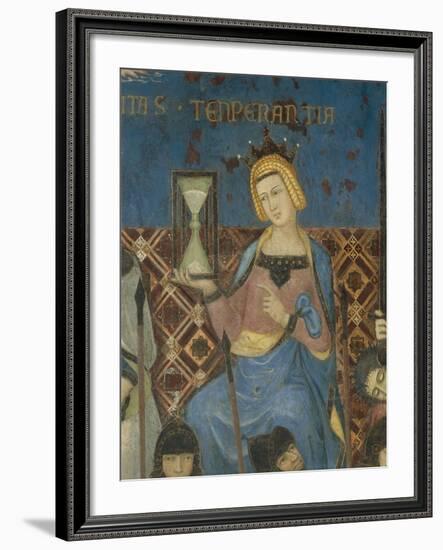 Allegory of Good Government, Temperance-Ambrogio Lorenzetti-Framed Giclee Print