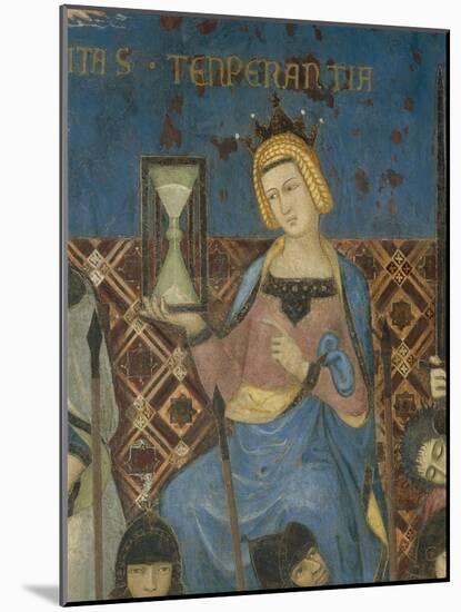 Allegory of Good Government, Temperance-Ambrogio Lorenzetti-Mounted Giclee Print