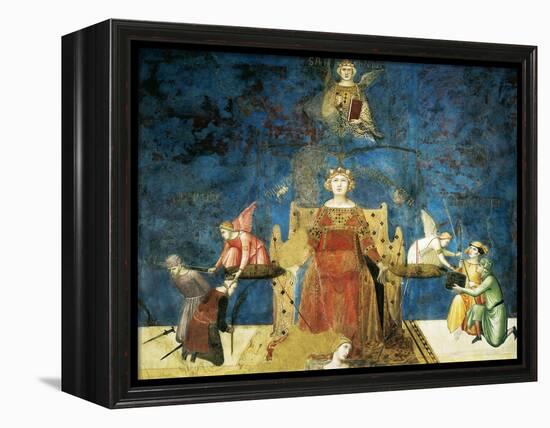 Allegory of Good Government, Wisdom and Justice-Ambrogio Lorenzetti-Framed Premier Image Canvas