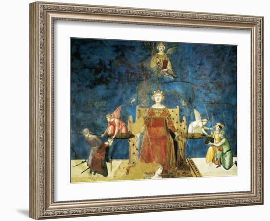 Allegory of Good Government, Wisdom and Justice-Ambrogio Lorenzetti-Framed Giclee Print