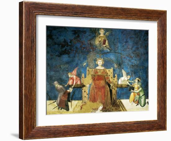 Allegory of Good Government, Wisdom and Justice-Ambrogio Lorenzetti-Framed Giclee Print