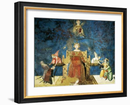 Allegory of Good Government, Wisdom and Justice-Ambrogio Lorenzetti-Framed Giclee Print