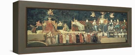 Allegory of Good Government-Ambrogio Lorenzetti-Framed Premier Image Canvas