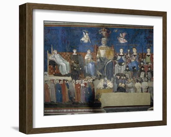 Allegory of Good Government-Ambrogio Lorenzetti-Framed Giclee Print