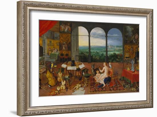 Allegory of Hearing. (Realised with Peter Paul Rubens), 1617-Jan Brueghel the Elder-Framed Giclee Print