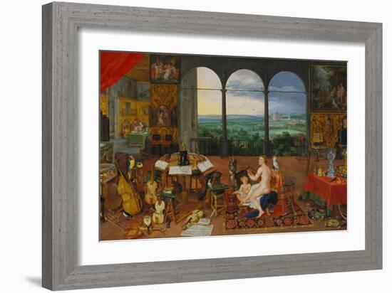 Allegory of Hearing. (Realised with Peter Paul Rubens), 1617-Jan Brueghel the Elder-Framed Giclee Print