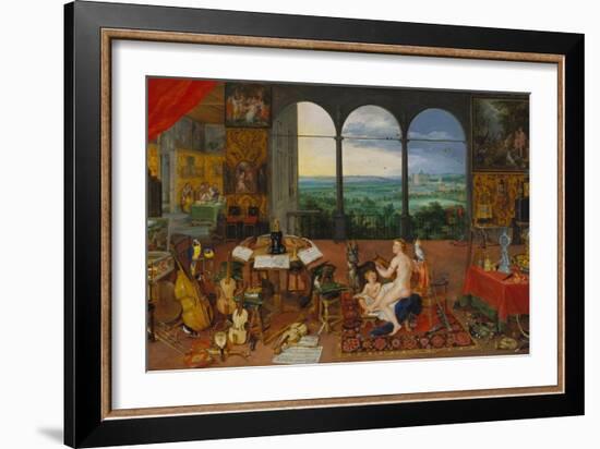 Allegory of Hearing. (Realised with Peter Paul Rubens), 1617-Jan Brueghel the Elder-Framed Giclee Print