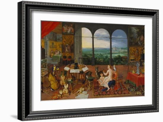 Allegory of Hearing. (Realised with Peter Paul Rubens), 1617-Jan Brueghel the Elder-Framed Giclee Print