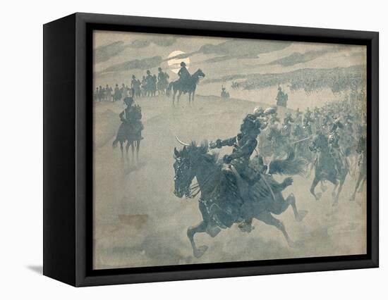 Allegory of Joachim Murat Riding with His Cavalry before Napoleon-Jacques de Breville-Framed Stretched Canvas