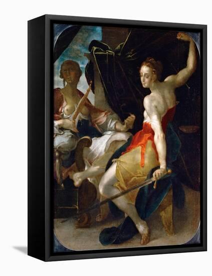 Allegory of Justice and Prudence-Bartholomeus Spranger-Framed Premier Image Canvas