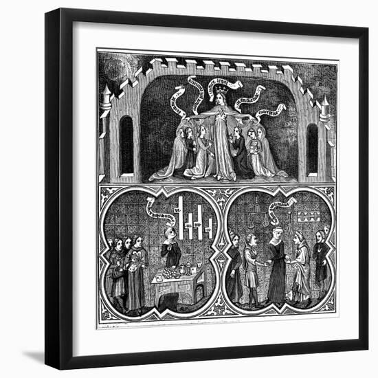 Allegory of Justice, from Aristotle's Ethics, 14th Century-null-Framed Giclee Print