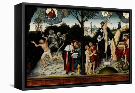 Allegory of Law and Grace, after 1529-Lucas Cranach the Elder-Framed Premier Image Canvas